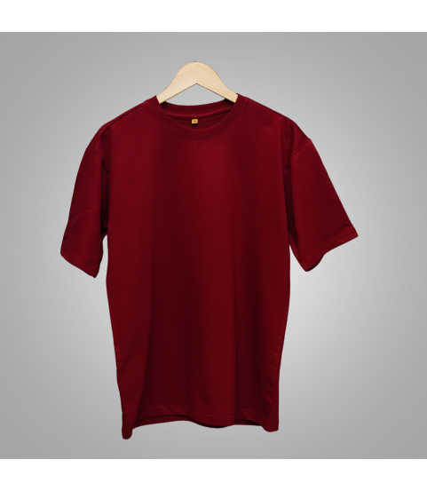 Oversized Unisex-French Terry Cotton (Maroon)