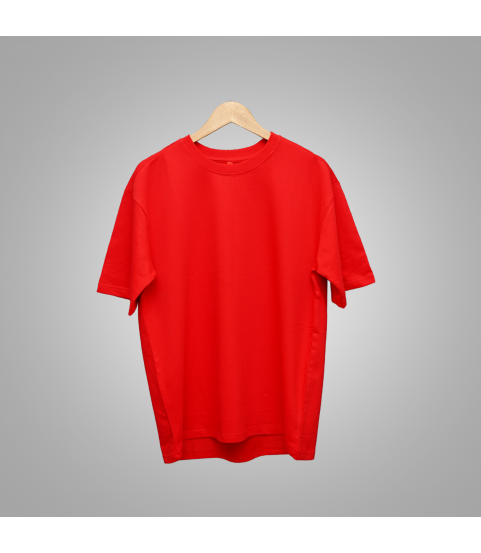 Oversized Unisex-French Terry Cotton (Red)